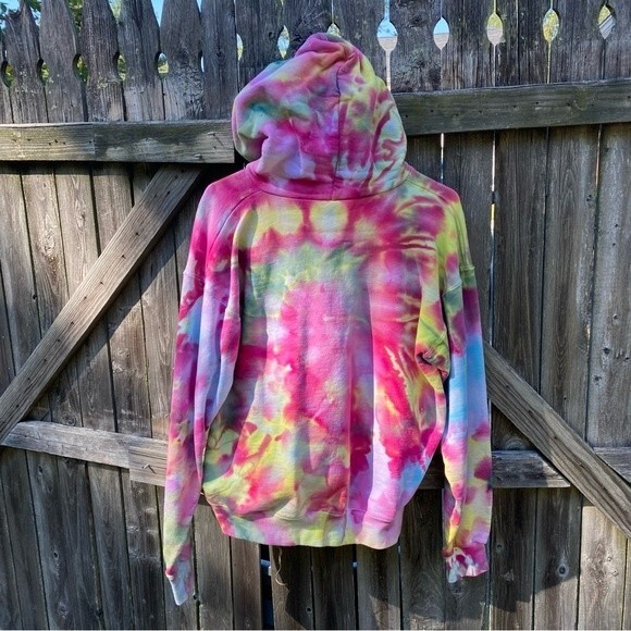 NEW Multicolored Swirl Tie Dye Unisex Hoodie Medium - Picture 4 of 5